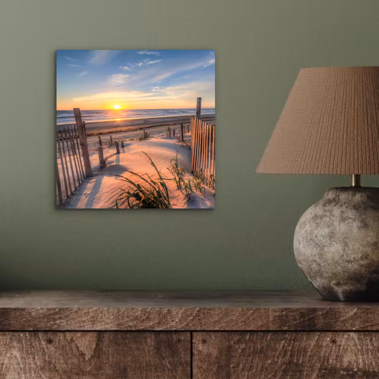 Aluminium schilderij - Strand - Zee - Duin - Zonsondergang - Landschap — 3