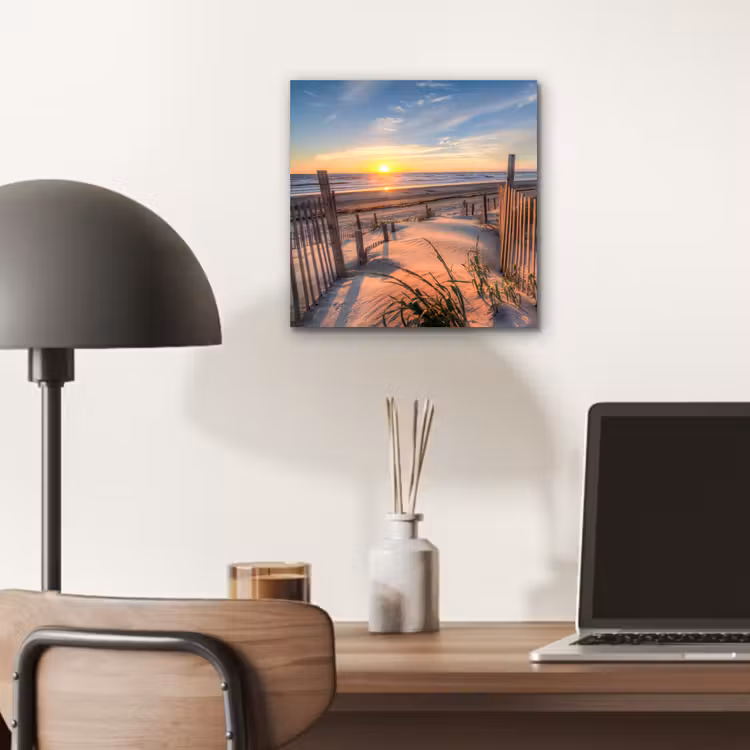 Aluminium schilderij - Strand - Zee - Duin - Zonsondergang - Landschap — 6