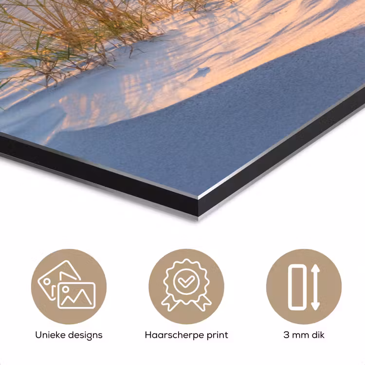 Aluminium schilderij - Strand - Zon - Duin - Gras - Zand - Horizon — 7