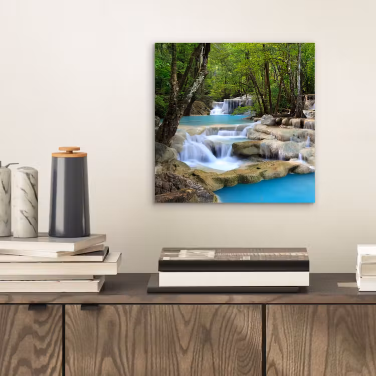 Aluminium schilderij - Waterval - Natuur - Rivier - Bos - Water — 2