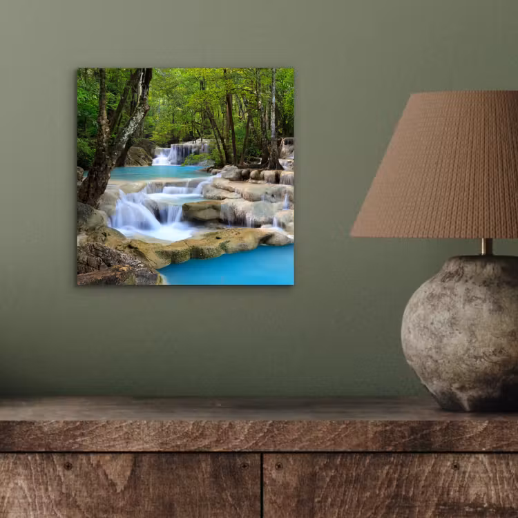 Aluminium schilderij - Waterval - Natuur - Rivier - Bos - Water — 3