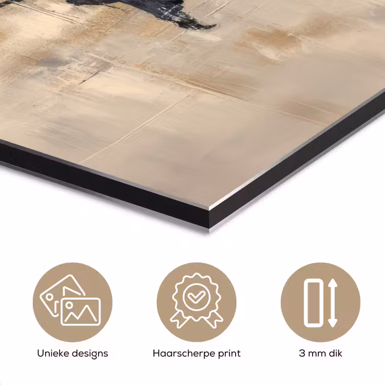 Aluminium schilderij - Wereldkaart - Goud - Zwart - Abstract — 7