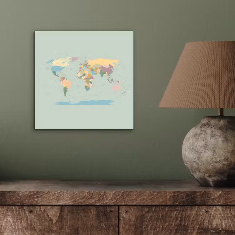 Aluminium schilderij - Wereldkaart - Realistisch - Kaart — 3