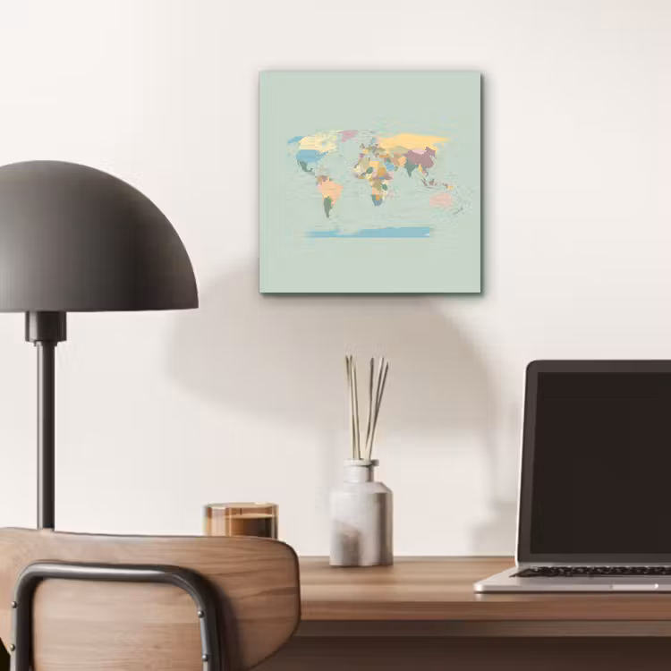 Aluminium schilderij - Wereldkaart - Realistisch - Kaart — 6