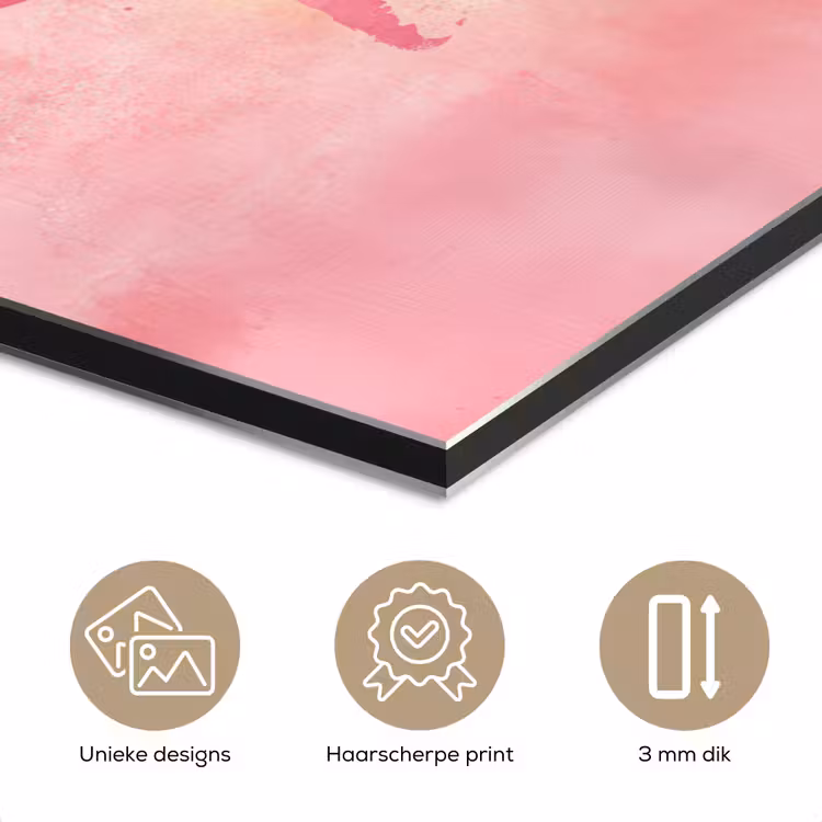 Aluminium schilderij - Wereldkaart - Roze - Vaag — 7
