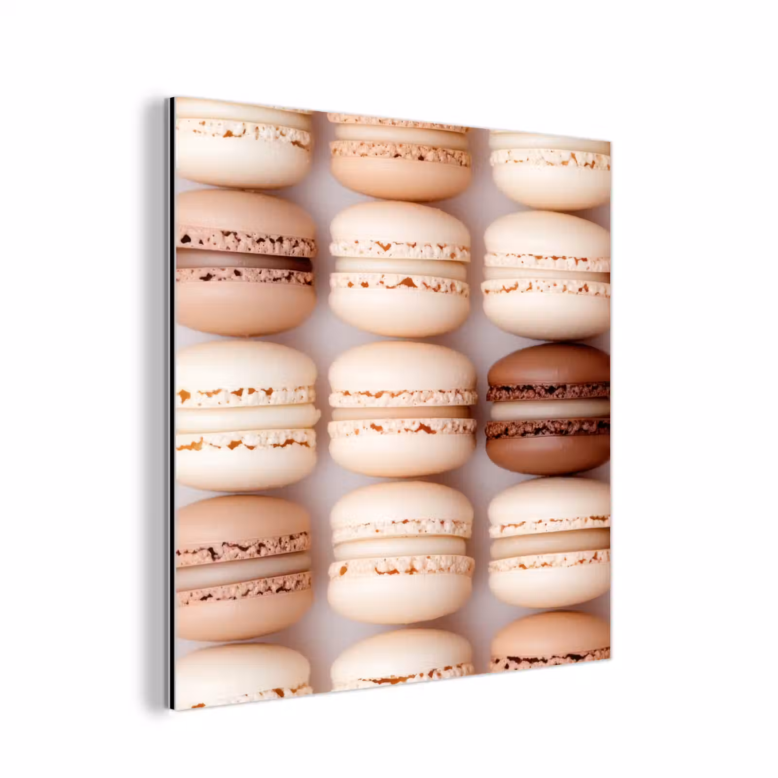 Aluminium schilderij - Macarons - Beige - Bruin — 1