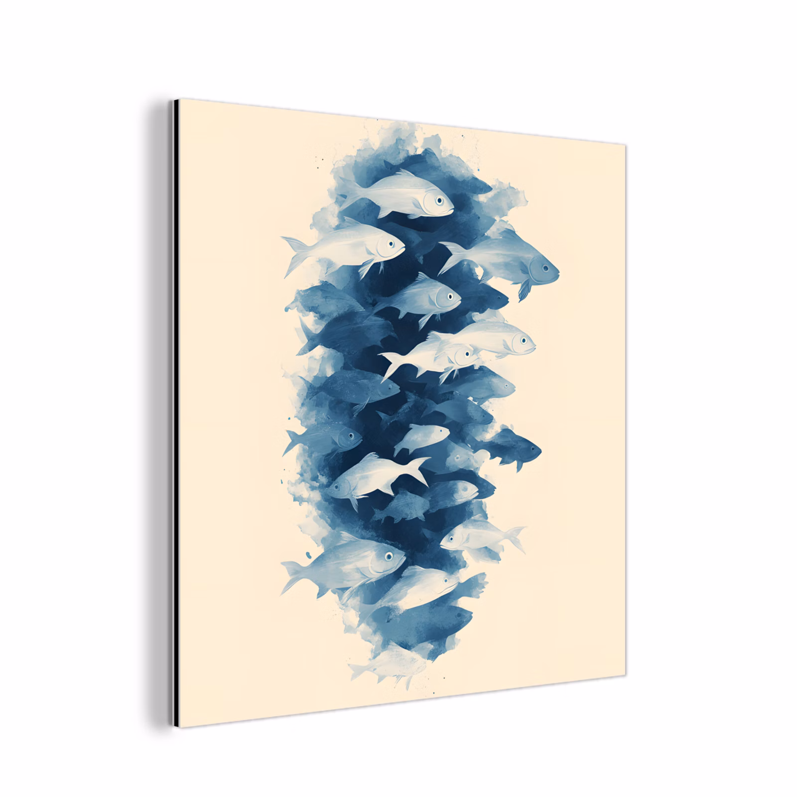 Aluminium schilderij - Vissen - Minimalistisch - Blauw — 1