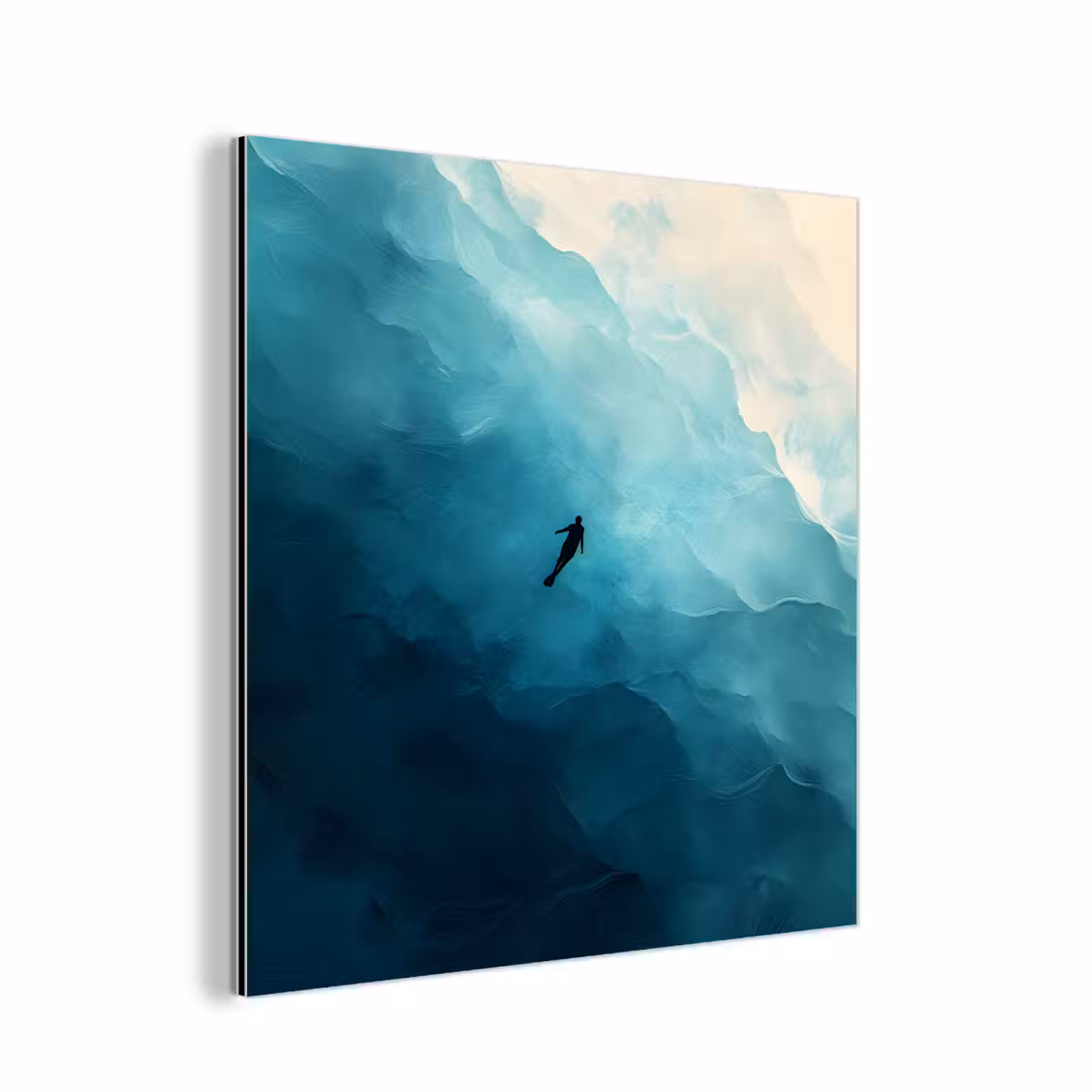 Aluminium schilderij - Zee - Silhouet - Abstract - Blauw — 1