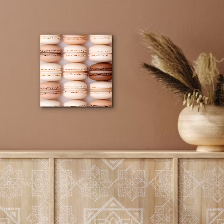 Aluminium schilderij - Macarons - Beige - Bruin — 5
