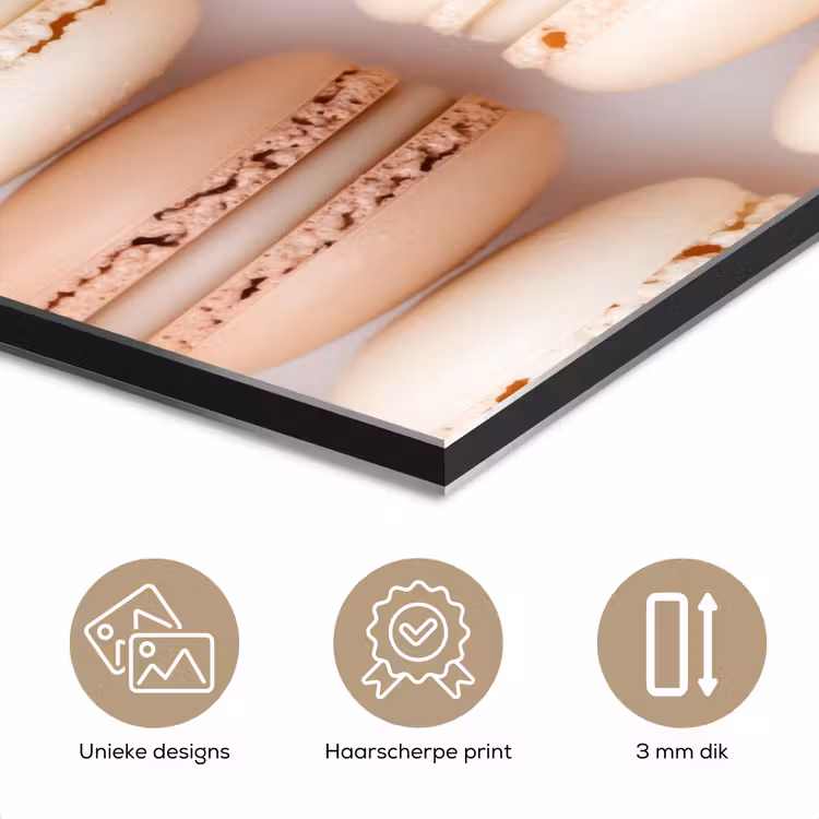 Aluminium schilderij - Macarons - Beige - Bruin — 7