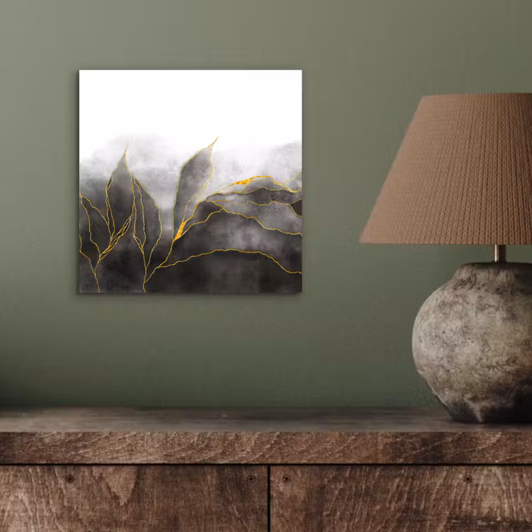 Aluminium schilderij - Marmer - Zwart - Goud - Luxe - Marmerlook — 3