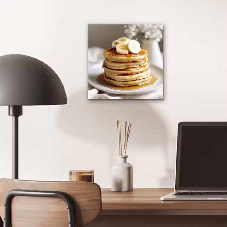 Aluminium schilderij - Pannenkoeken - Banaan - Siroop - Wit - Beige — 6
