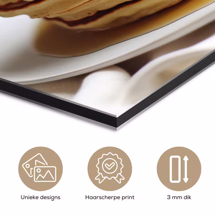 Aluminium schilderij - Pannenkoeken - Banaan - Siroop - Wit - Beige — 7