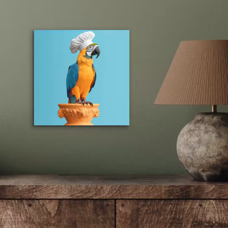 Aluminium schilderij - Papegaai - Koksmuts - Grappig - Vogel — 3