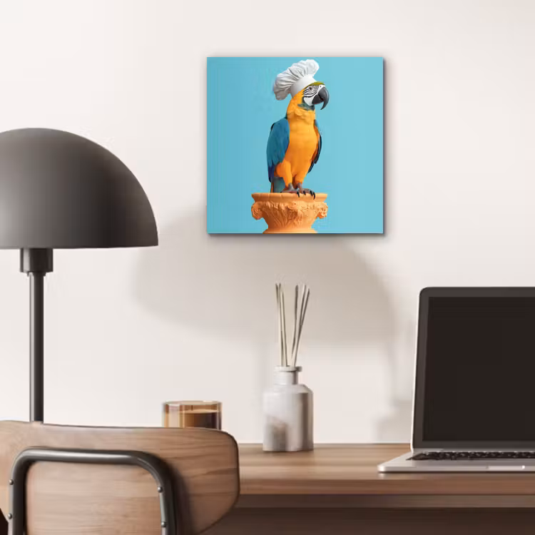 Aluminium schilderij - Papegaai - Koksmuts - Grappig - Vogel — 6