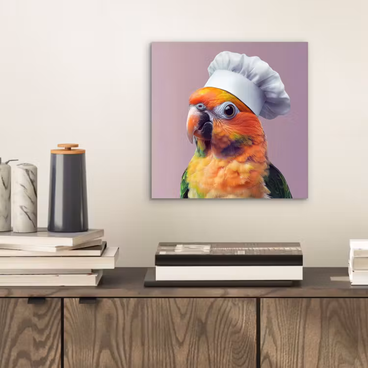 Aluminium schilderij - Papegaai - Koksmuts - Nieuwsgierig - Vogel — 2