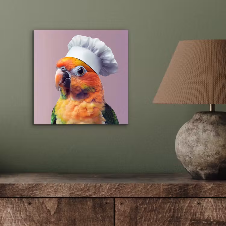 Aluminium schilderij - Papegaai - Koksmuts - Nieuwsgierig - Vogel — 3