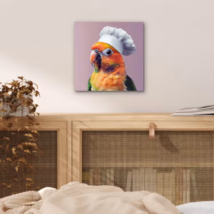 Aluminium schilderij - Papegaai - Koksmuts - Nieuwsgierig - Vogel — 4