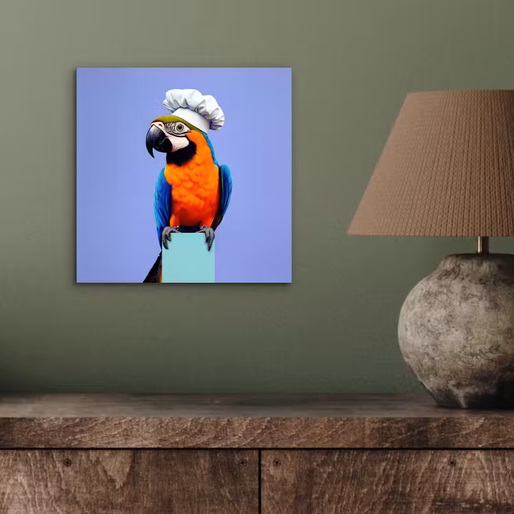 Aluminium schilderij - Papegaai - Koksmuts - Vogel - Leuk — 3