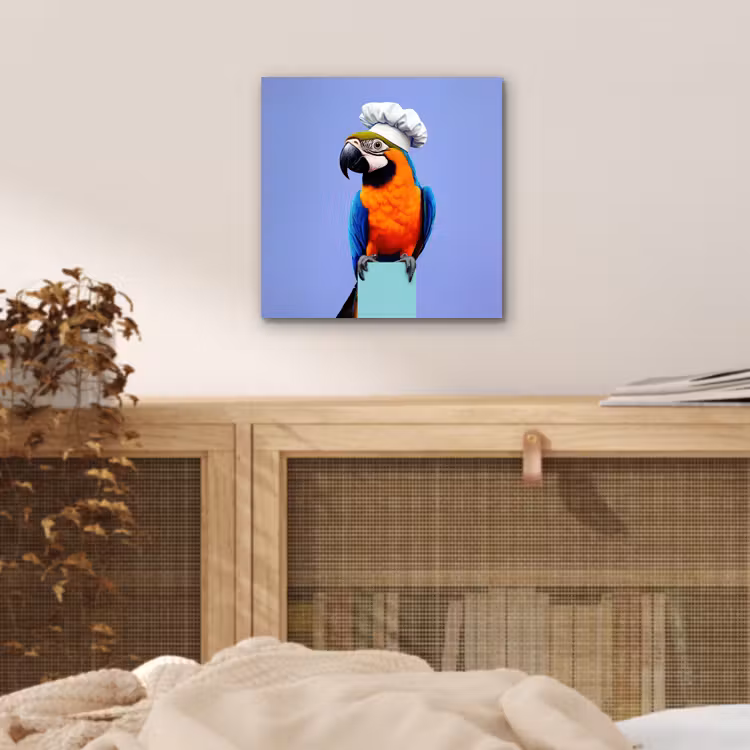 Aluminium schilderij - Papegaai - Koksmuts - Vogel - Leuk — 4