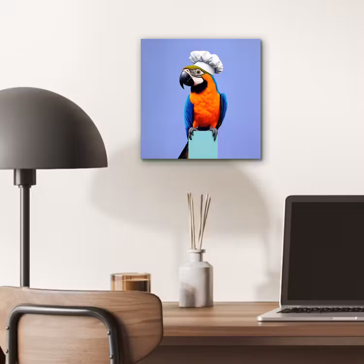 Aluminium schilderij - Papegaai - Koksmuts - Vogel - Leuk — 6