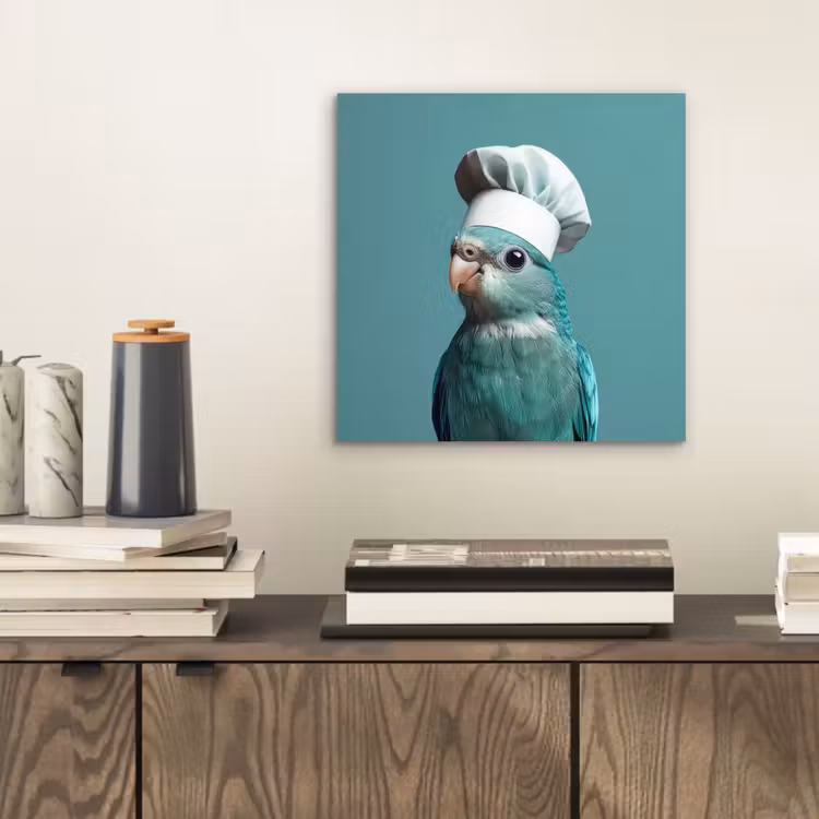 Aluminium schilderij - Parkiet - Vogel - Koksmuts - Cute — 2