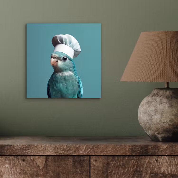 Aluminium schilderij - Parkiet - Vogel - Koksmuts - Cute — 3