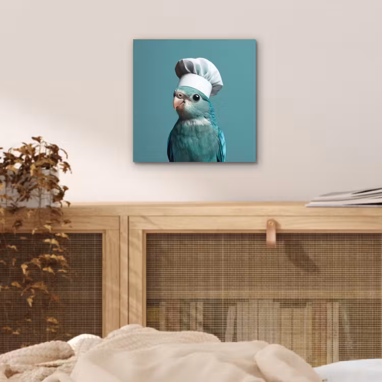 Aluminium schilderij - Parkiet - Vogel - Koksmuts - Cute — 4