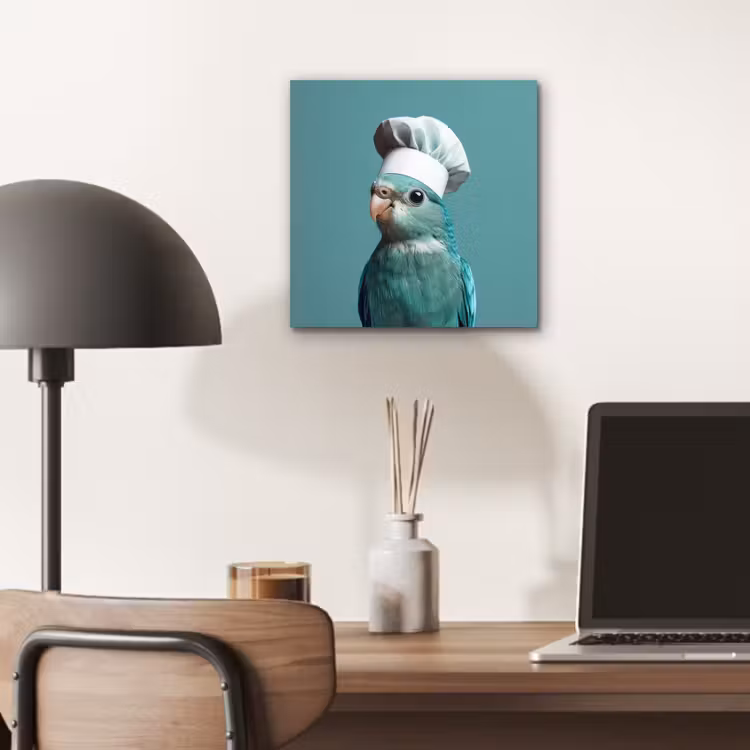 Aluminium schilderij - Parkiet - Vogel - Koksmuts - Cute — 6