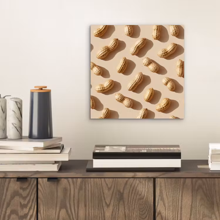 Aluminium schilderij - Pinda's - Patroon - Beige — 2