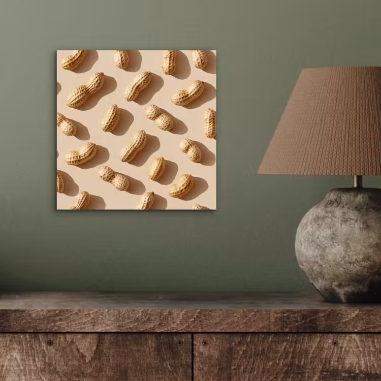 Aluminium schilderij - Pinda's - Patroon - Beige — 3