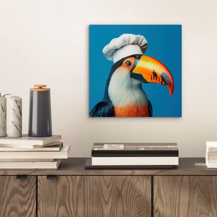 Aluminium schilderij - Toekan - Papegaai - Vogel - Koksmuts — 2