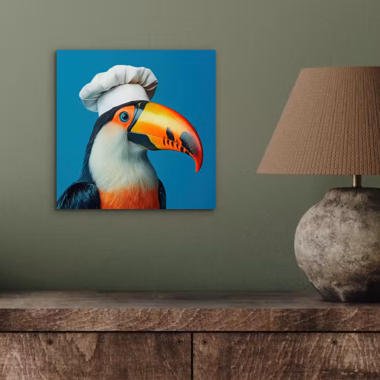 Aluminium schilderij - Toekan - Papegaai - Vogel - Koksmuts — 3