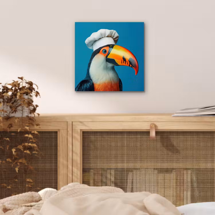 Aluminium schilderij - Toekan - Papegaai - Vogel - Koksmuts — 4
