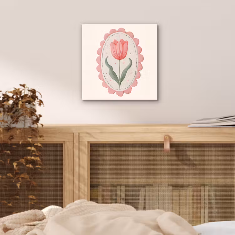 Aluminium schilderij - Tulp - Lijst - Ovaal - Illustratie — 4