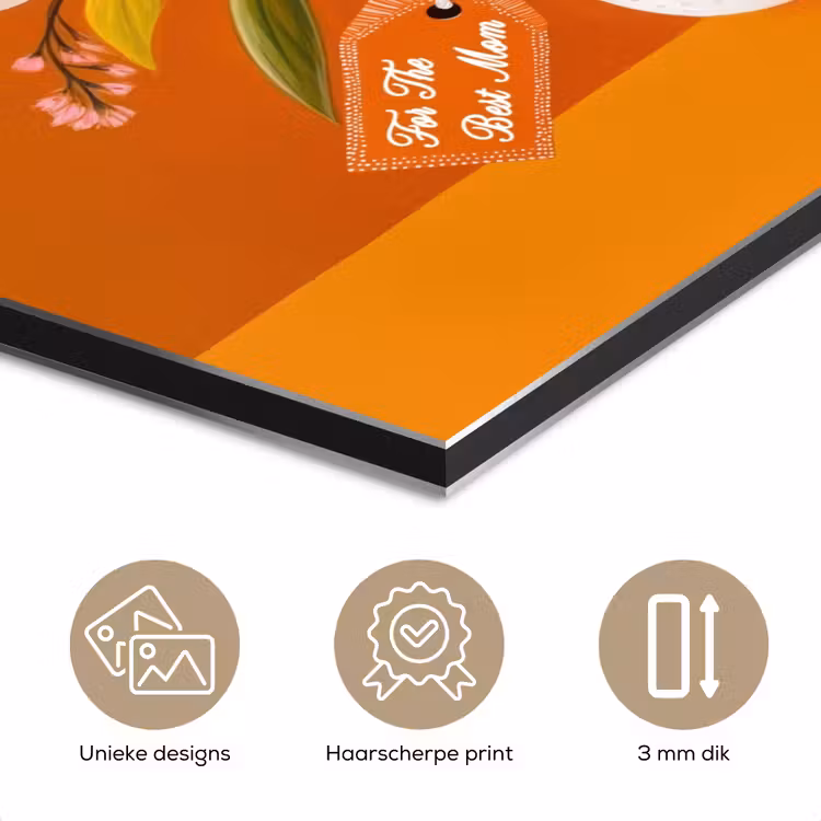 Aluminium schilderij - Vaas - Bloemen - Oranje — 7