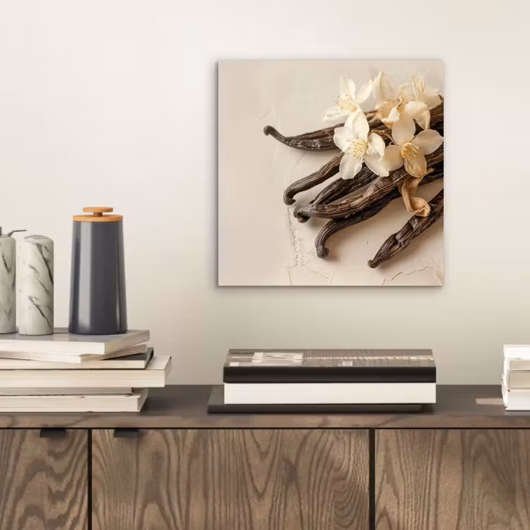Aluminium schilderij - Vanille - Bloemen - Beige — 2