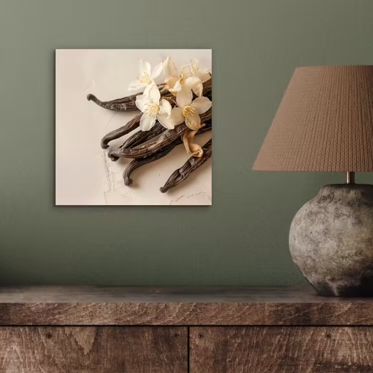 Aluminium schilderij - Vanille - Bloemen - Beige — 3