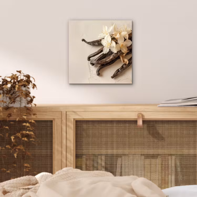 Aluminium schilderij - Vanille - Bloemen - Beige — 4
