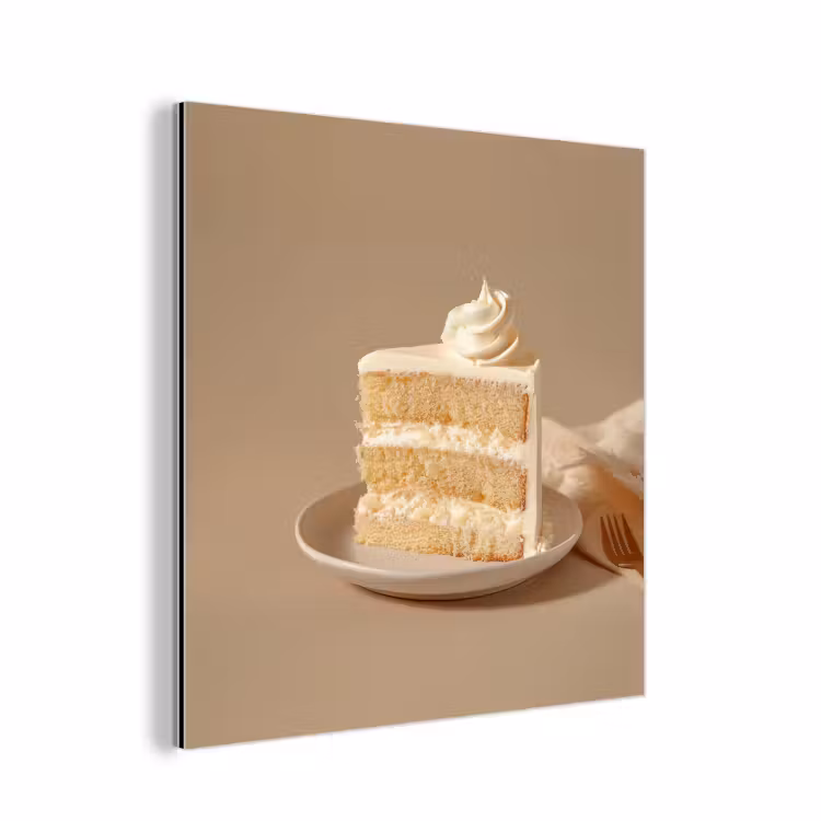 Aluminium schilderij - Vanilletaart - Cake - Romig — 1