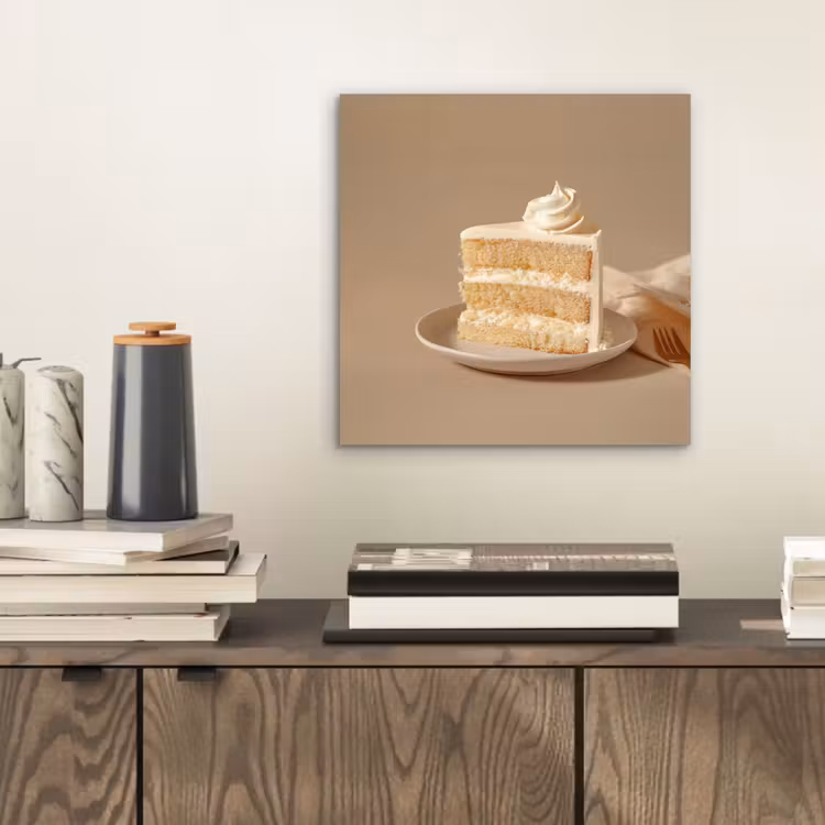 Aluminium schilderij - Vanilletaart - Cake - Romig — 2