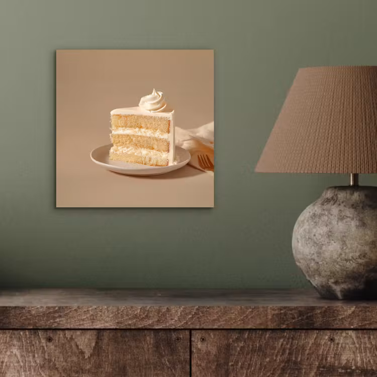 Aluminium schilderij - Vanilletaart - Cake - Romig — 3