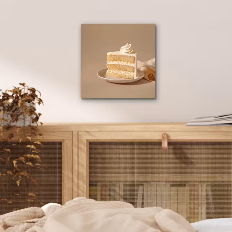 Aluminium schilderij - Vanilletaart - Cake - Romig — 4
