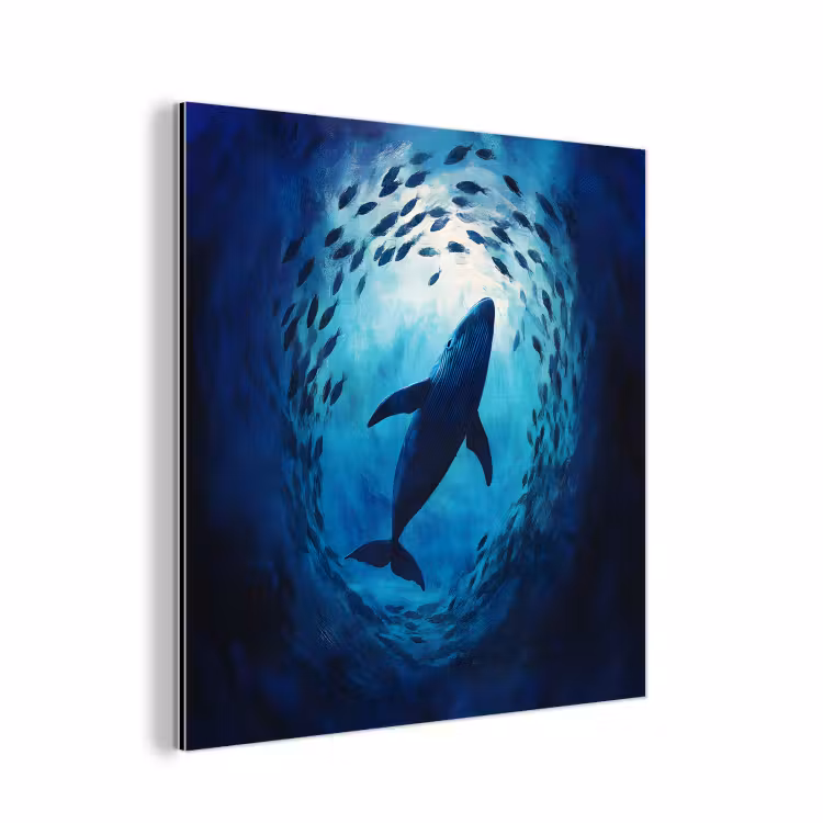 Aluminium schilderij - Walvis - Vissen - Donkerblauw — 1