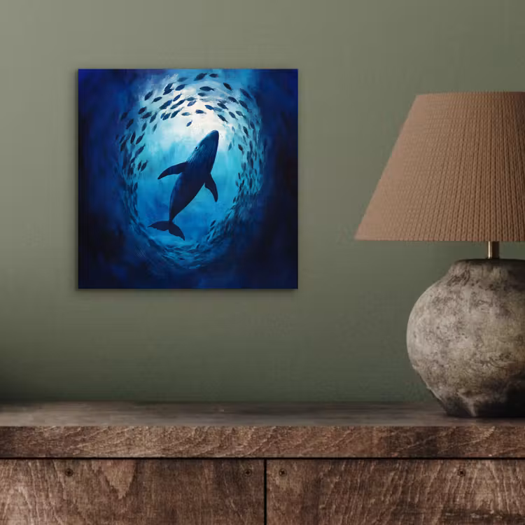 Aluminium schilderij - Walvis - Vissen - Donkerblauw — 3