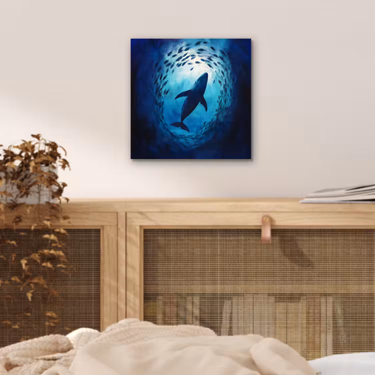 Aluminium schilderij - Walvis - Vissen - Donkerblauw — 4