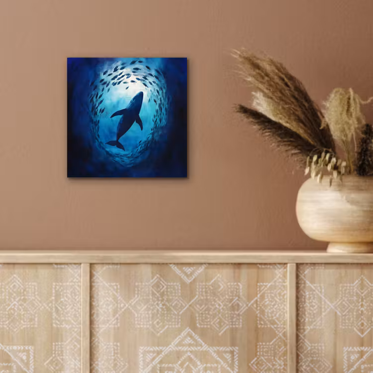 Aluminium schilderij - Walvis - Vissen - Donkerblauw — 5
