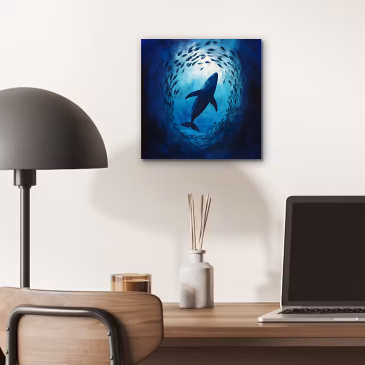 Aluminium schilderij - Walvis - Vissen - Donkerblauw — 6