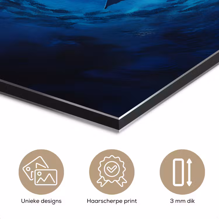 Aluminium schilderij - Walvis - Vissen - Donkerblauw — 7