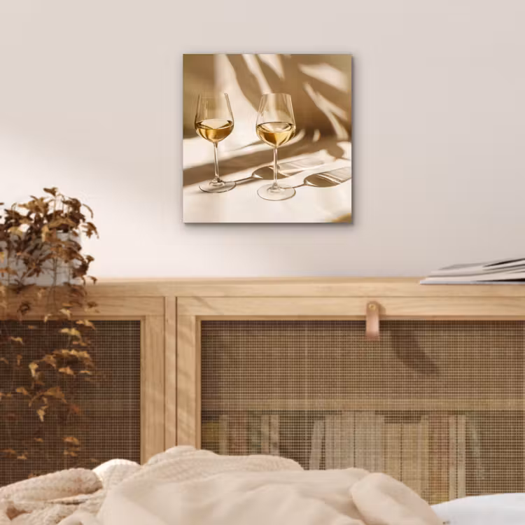 Aluminium schilderij - Wijn - Wijnglazen - Wit — 4